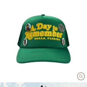 ADTR Green Trucker Hat with Yellow Print